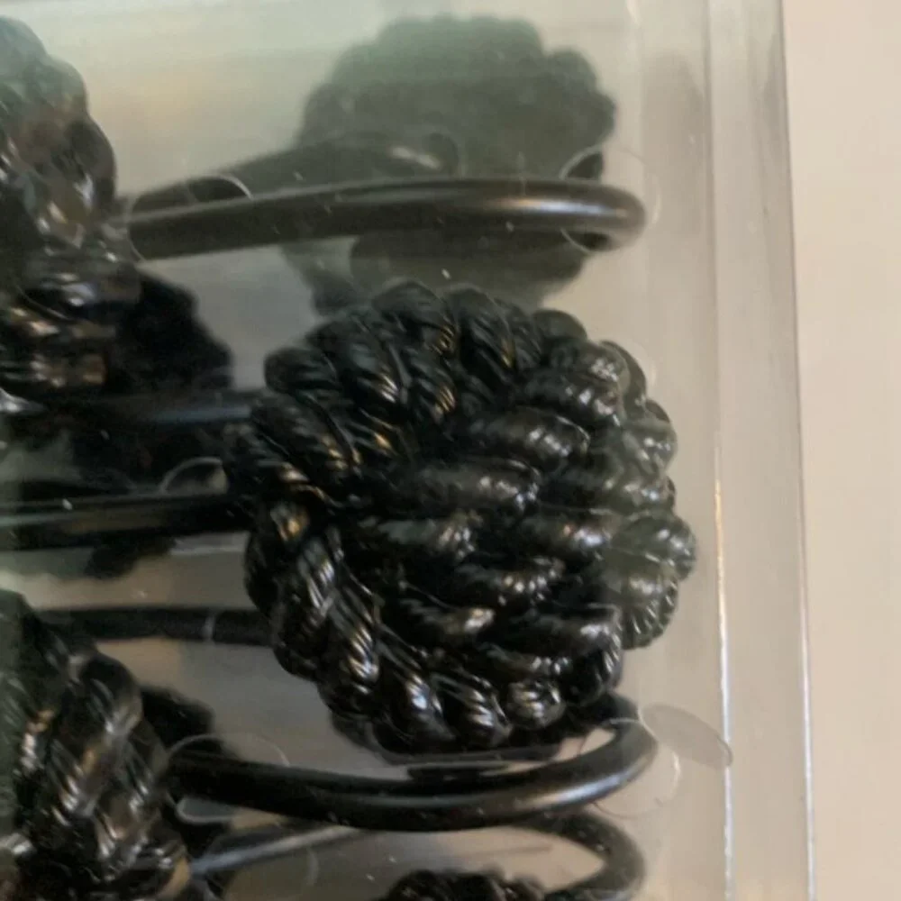 Black Shower Curtain Hooks Rings: